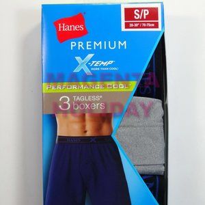 Brand New❤️Hanes Premium X-Temp Comfort Cool 3 Pack Tagless Boxers Men's Size SM